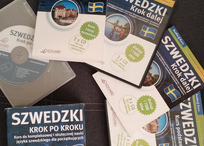 Grajewo ogłoszenia: Szwedzki krok po kroku dla poczatkujacych .2 książki ,5 płyt...