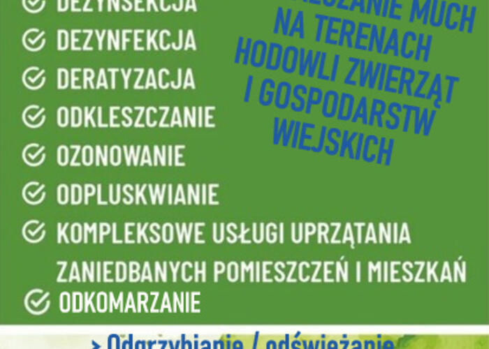 Grajewo ogłoszenia: Wykonywane usługi:
- dezynfekcja, 
- dezynsekcja,
-...