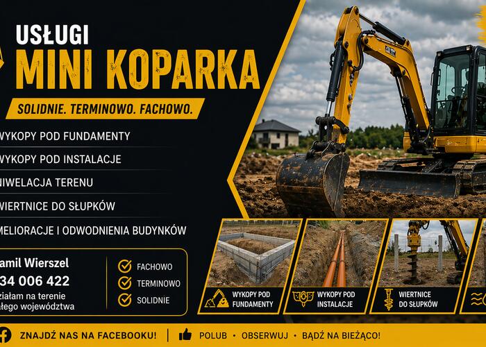 Grajewo ogłoszenia: USŁUGI MINIKOPARKĄ